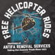A t-shirt being sold online offering “free helicopter rides” to Antifa